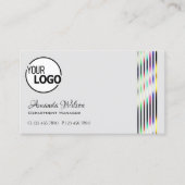 Licht en donkergrijs chique kleurrijke strepen toe visitekaartje (Voorkant)