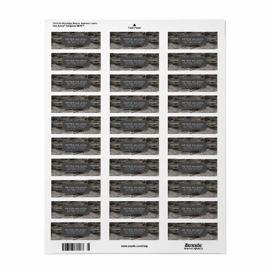 Licht en donkergrijs marmeren textuur etiket (Full Sheet)