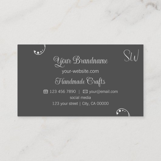 Licht en donkergrijs Matig  met Monogram Visitekaartje (Achterkant)