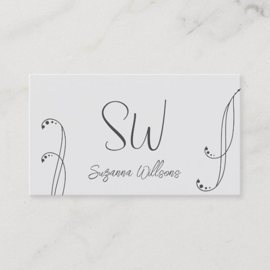 Licht en donkergrijs Matig  met Monogram Visitekaartje (Voorkant)