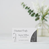 Licht en donkergrijs ornamentaal vierkant  visitekaartje (Staand voorkant)