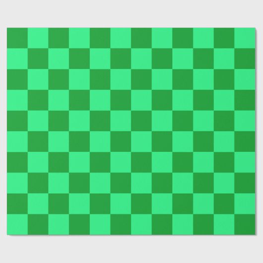 Licht en donkergroen checker ontwerp cadeaupapier (Vlak)