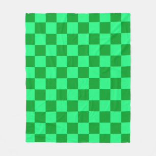 Licht en donkergroen checker ontwerp fleece deken
