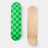 Licht en donkergroen checker ontwerp persoonlijk skateboard (Voorkant)