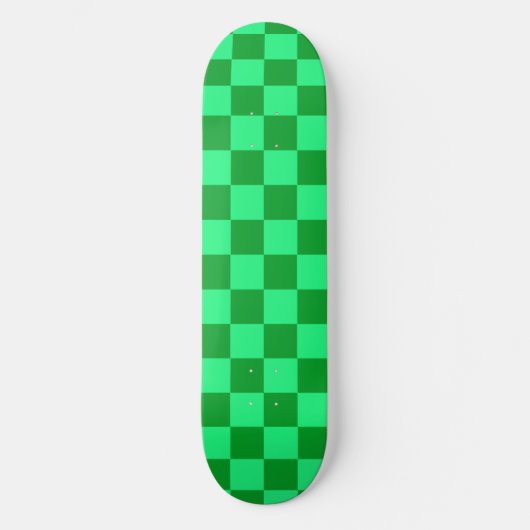 Licht en donkergroen checker ontwerp persoonlijk skateboard (Voorkant)