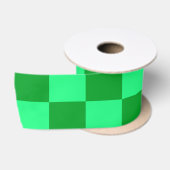 Licht en donkergroen checker ontwerp satijnen lint (Spoel)