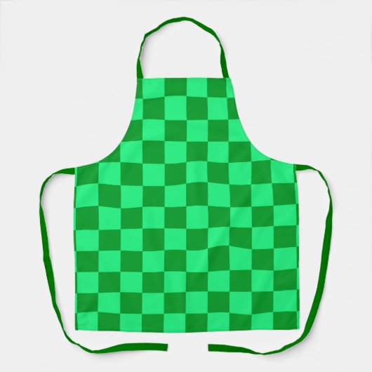 Licht en donkergroen checker ontwerp schort (Voorkant)