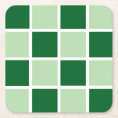 Licht en donkergroen controlepatroon kartonnen onderzetters (Voorkant)