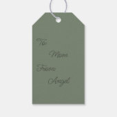 Licht- en donkergroene sneeuwvlokken — Label Cadeaulabel (Achterkant)