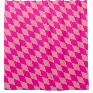 Licht en donkerroze Harlequin diamanten ruitjes Douchegordijn