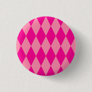 Licht en donkerroze Harlequin-diamantenruiters Ronde Button 3,2 Cm