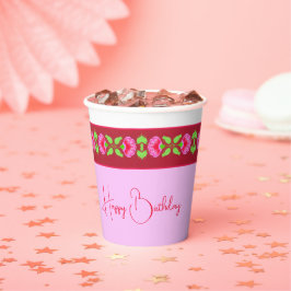 Licht en donkerroze papieren bekers