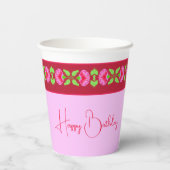 Licht en donkerroze papieren bekers (Achterkant)