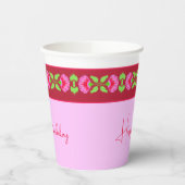 Licht en donkerroze papieren bekers (Links)