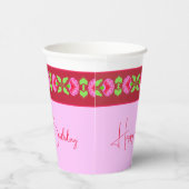 Licht en donkerroze papieren bekers (Rechts)