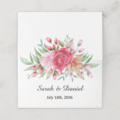 Licht en donkerroze roze stemtafel plaatskaartje (Buitenkant ongevouwen)