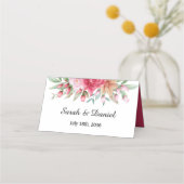 Licht en donkerroze roze stemtafel plaatskaartje (Voorkant)