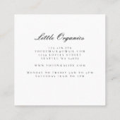 Licht en fijn, modern organisch Uw Logo Vierkante Visitekaartje (Achterkant)