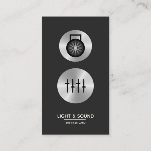 Licht en geluid - Faux Metal Visitekaartje (Voorkant)