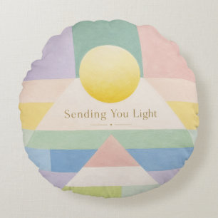 Licht en Geometrische Pastel Inspiratie Sturen Rond Kussen