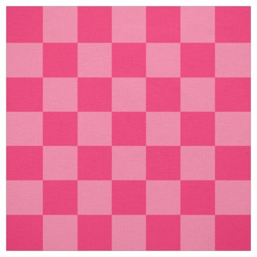 Licht en Heet Roze Checker Patroon Textiel Stof (Swatch)