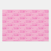 Licht en Heet Roze Happy Sweet 16 Schattigee Boog  Inpakpapier Vel (Voorkant)