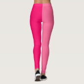 Licht en Heet Roze Twee Tone Kleur Gesplitst Ontwe Leggings (Achterkant)