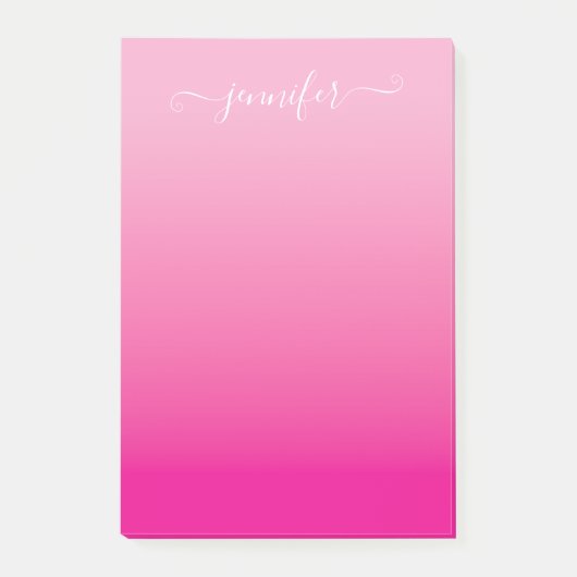 Licht en hete roze ombre post-it® notes (Voorkant)