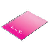 Licht en hete roze ombre script naam notitieboek (Linkerzijde)