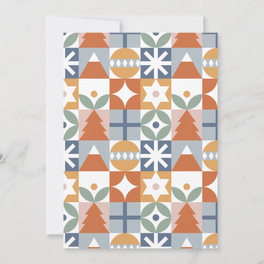 Licht en kleurrijk modern kerstfeest kaart (Achterkant)