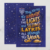 Licht en Latkes Non-Photo Chanoeka Feestdagenkaart (Voorkant / Achterkant)