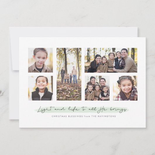 Licht- en levenslange fotokaart voor religieuze fe feestdagenkaart (Voorkant)