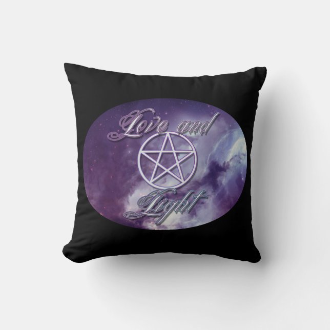 Licht en liefde met pentakel kussen (Voorkant)
