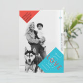 Licht- en liefdeshanoeka en kerstfotokaart kaart (Staand voorkant)