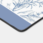 Licht en Luchtig Blauw en Wit Bloemen Bureaumat (Hoek)