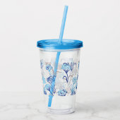 Licht en luchtig Hydrangea bloemenpatroon Acryl Drinkbeker (Achterkant)