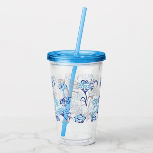 Licht en luchtig Hydrangea bloemenpatroon Acryl Drinkbeker
