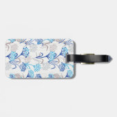 Licht en luchtig Hydrangea bloemenpatroon Bagagelabel (Achterkant horizontaal)