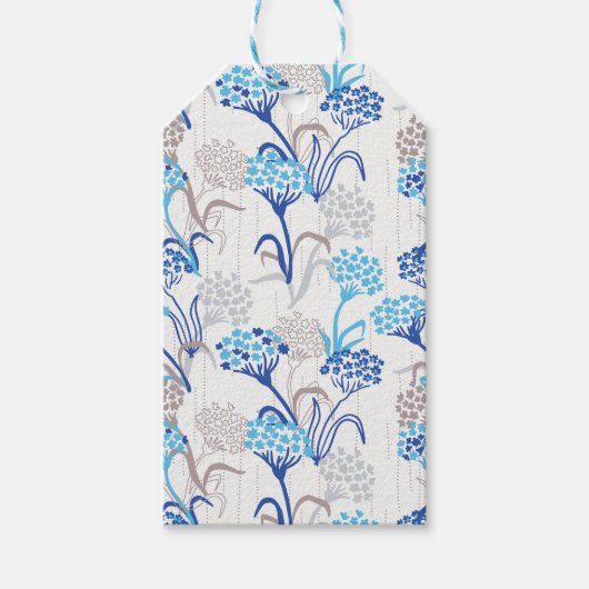 Licht en luchtig Hydrangea bloemenpatroon Cadeaulabel (Voorkant)