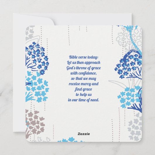 Licht en luchtig Hydrangea bloemenpatroon Feestdagenkaart (Achterkant)