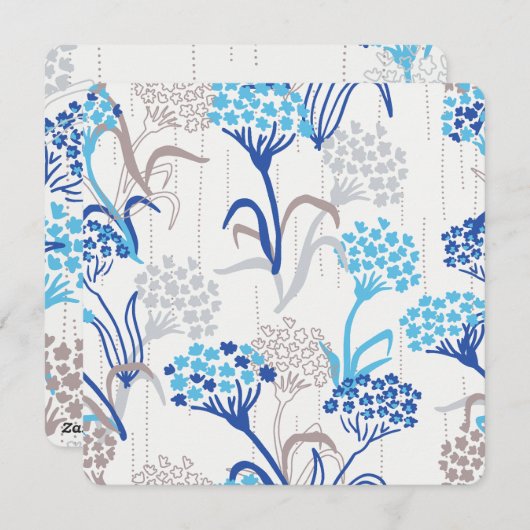 Licht en luchtig Hydrangea bloemenpatroon Feestdagenkaart (Voorkant / Achterkant)