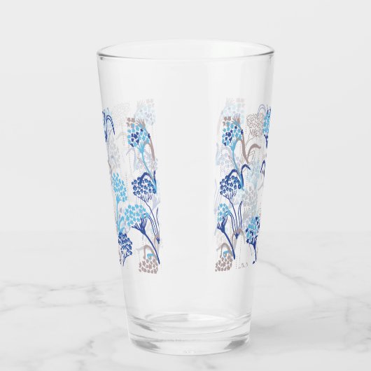 Licht en luchtig Hydrangea bloemenpatroon Glas (Links)