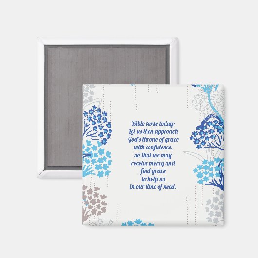 Licht en luchtig Hydrangea bloemenpatroon Magneet (Voorkant / Achterkant)