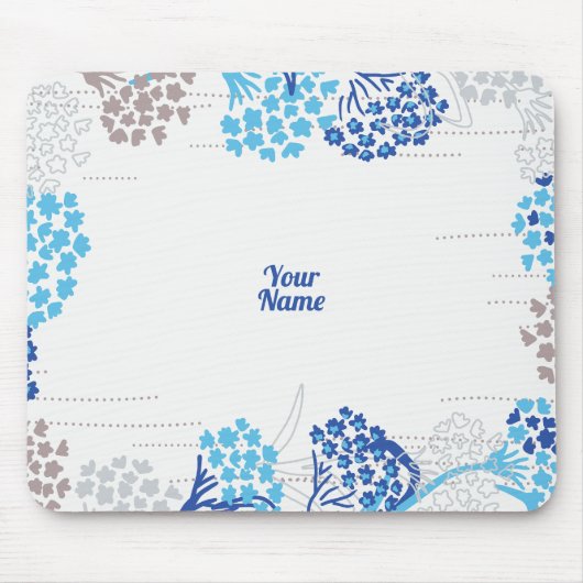 Licht en luchtig Hydrangea bloemenpatroon Muismat (Voorkant)