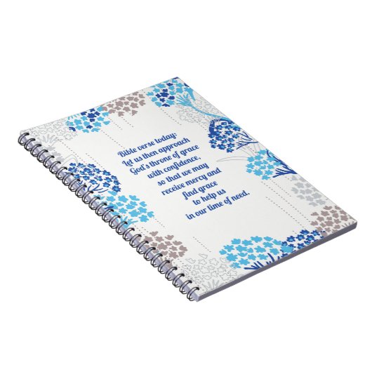 Licht en luchtig Hydrangea bloemenpatroon Notitieboek (Rechterzijde)