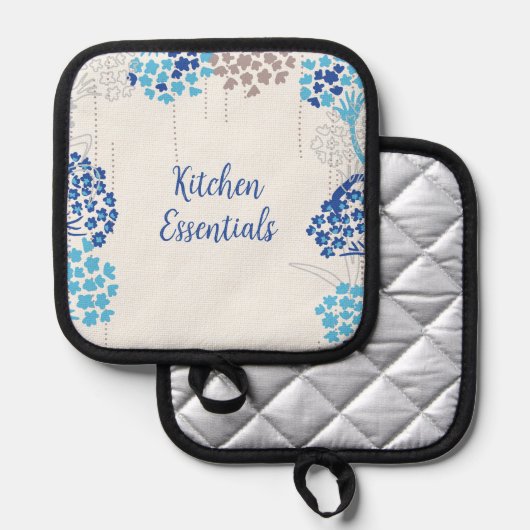 Licht en luchtig Hydrangea bloemenpatroon Pannenlap (Voorkant / Achterkant)