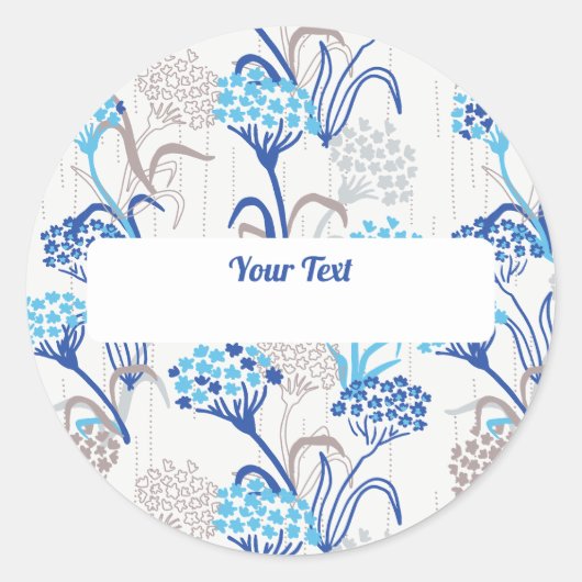 Licht en luchtig Hydrangea bloemenpatroon Ronde Sticker (Voorkant)
