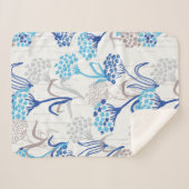 Licht en luchtig Hydrangea bloemenpatroon Sherpa Deken (Voorkant (horizontaal))