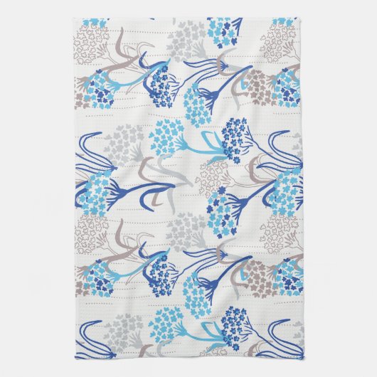 Licht en luchtig Hydrangea bloemenpatroon Theedoek (Verticaal)