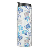 Licht en luchtig Hydrangea bloemenpatroon Thermosbeker (Geroteerd rechts)